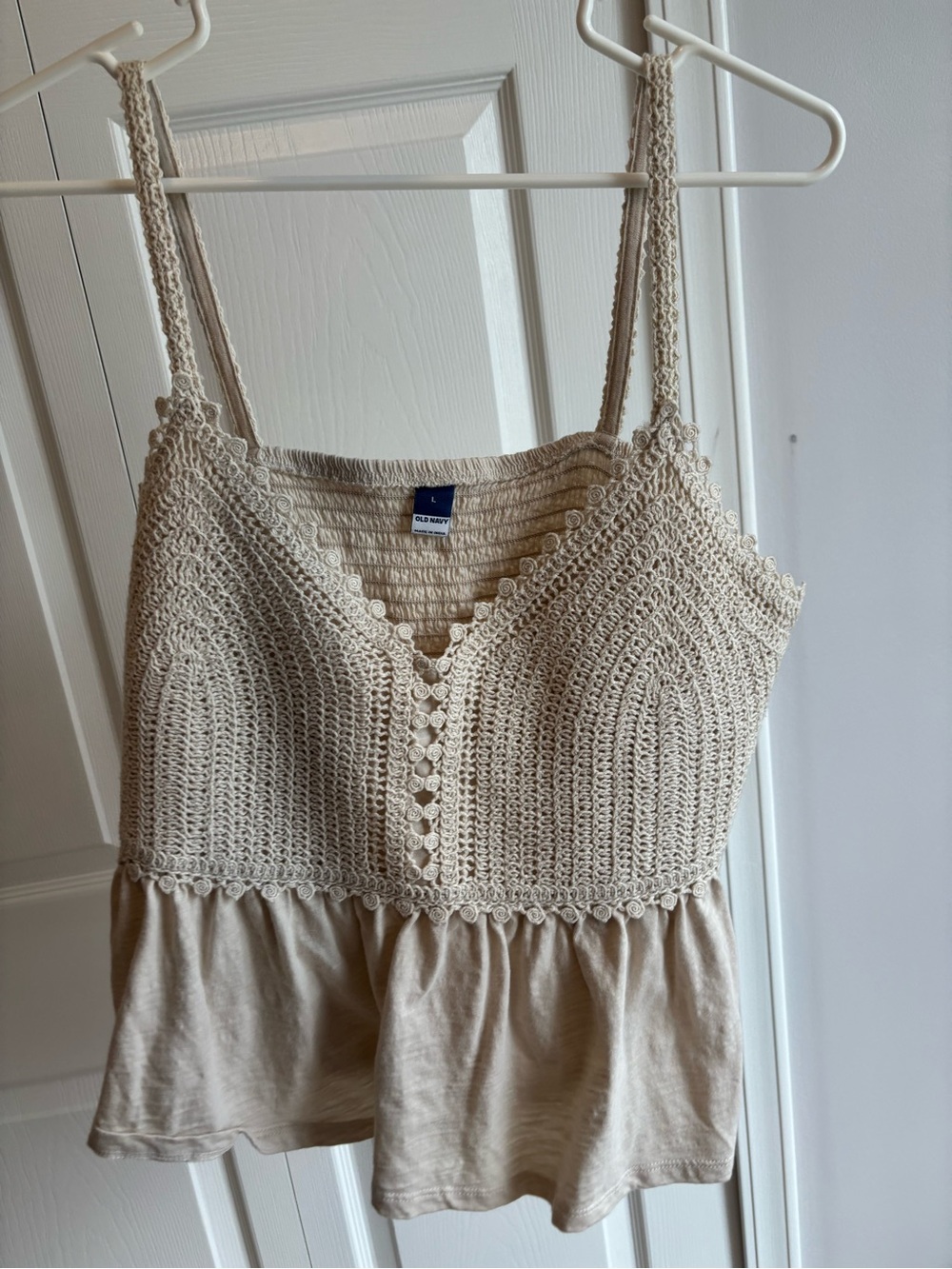 Old Navy Crochet Peplum Camisole - Cream